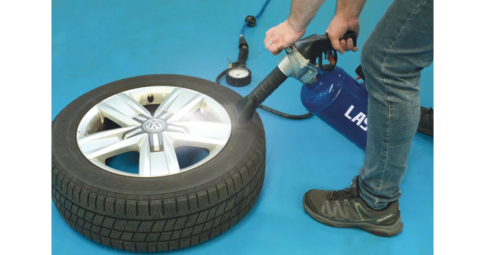 Powerful compressed-air tyre bead seater from Laser Tools