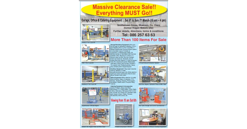 Dealer workshop clearance