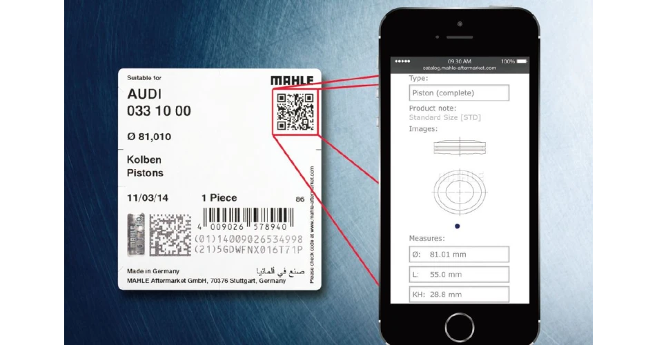 Select, correct with MAHLE one scan QR codes. 