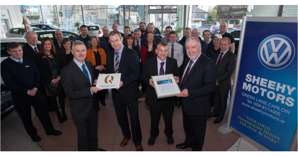 Sheehy Motors receive Volkswagen Service Quality Award