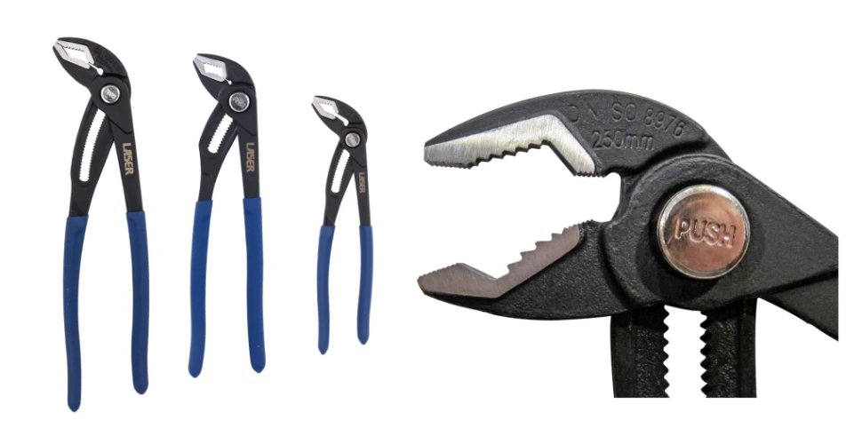 Super-grippy, rapid-adjustment water-pump pliers from Laser Tools