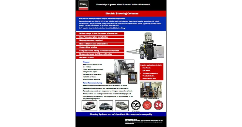 Useful electric steering column poster from Remy