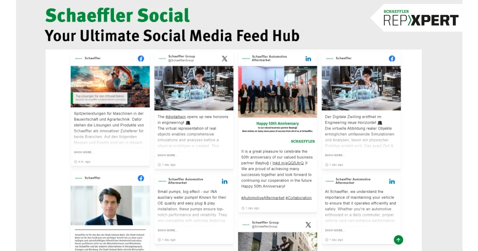 Schaeffler & REPXPERT social media feeds launched